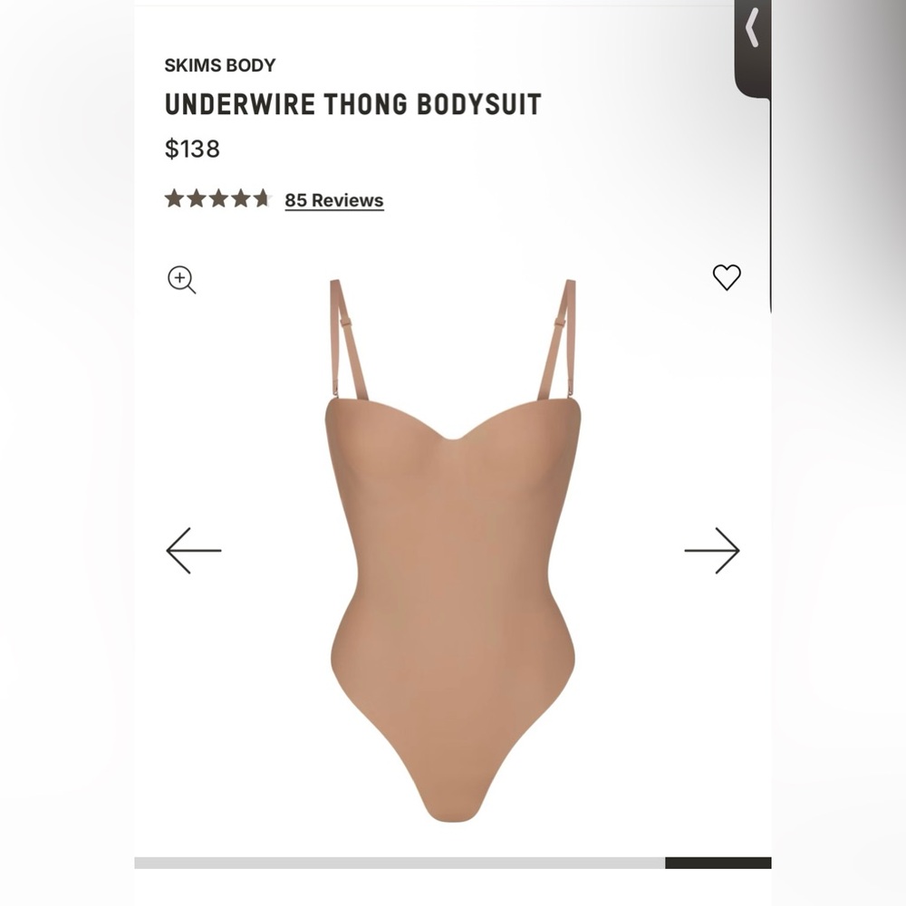 SKIMS Nude Underwire Thong Bodysuit